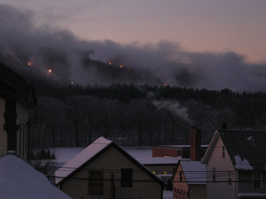 Charlemont, MA : making snow - early morning