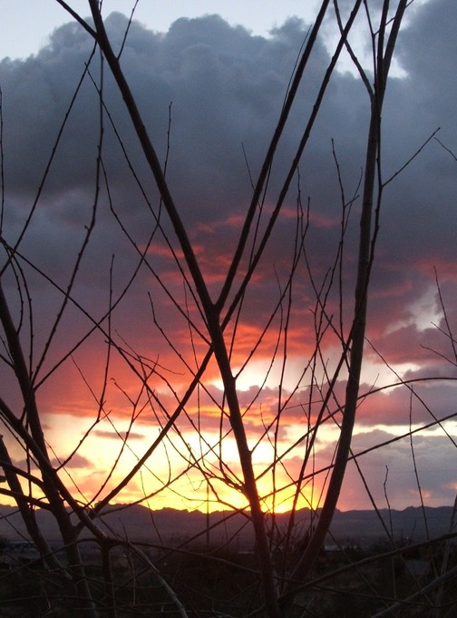Kingman, AZ: Sunset from So Hi across Golden Valley