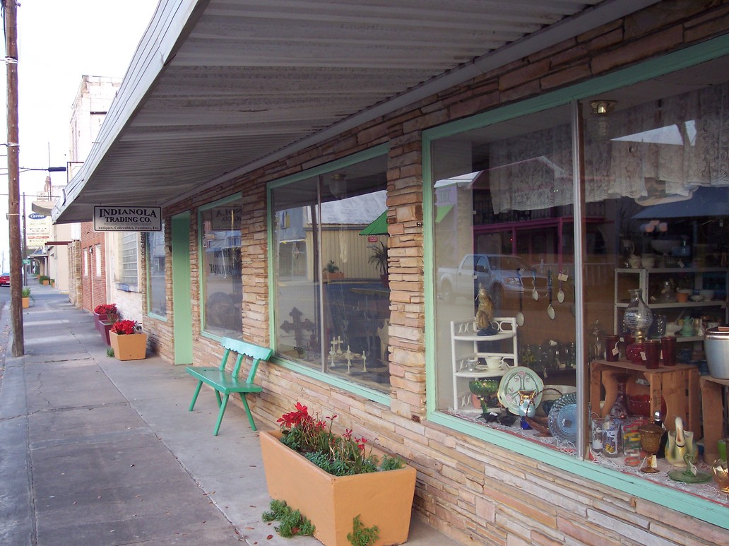 Port Lavaca, TX: Indianolia Trading Co, old store front on Main St in Port Lavaca, TX