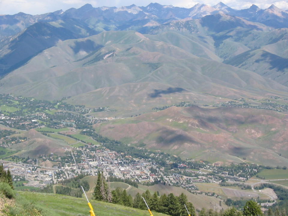Sun Valley, ID: Sun Valley and Ketchum from the top of Baldy