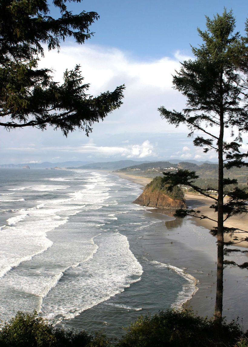 Pacific City, OR: Pacific City view from hills of Neskowin