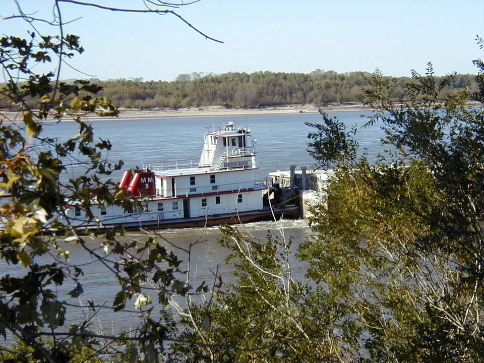 Ripley, TN: river boat on the Mississippi River