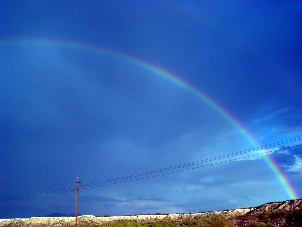 Fort Stockton, TX: rainbow over Texas