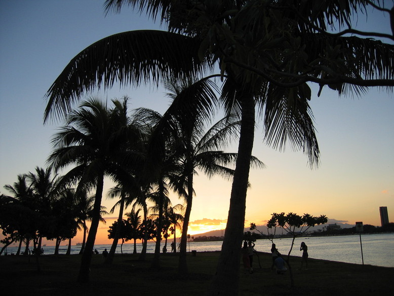 Honolulu Hi Honolulu Ala Moana Magic Island Sunset 2 Photo Picture