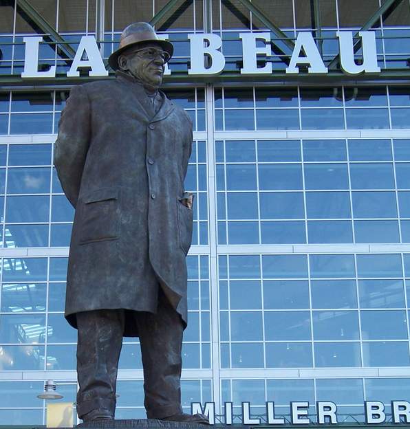 Green Bay, WI: lombardi statue in front of packer stadium, green bay, wisconsin