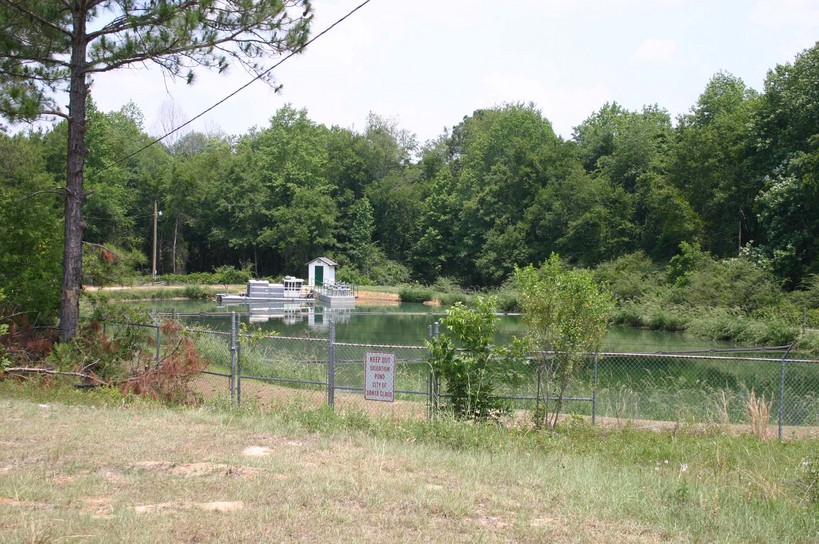 Santa Claus, GA : Waste Water Treatment Pond (with boat)