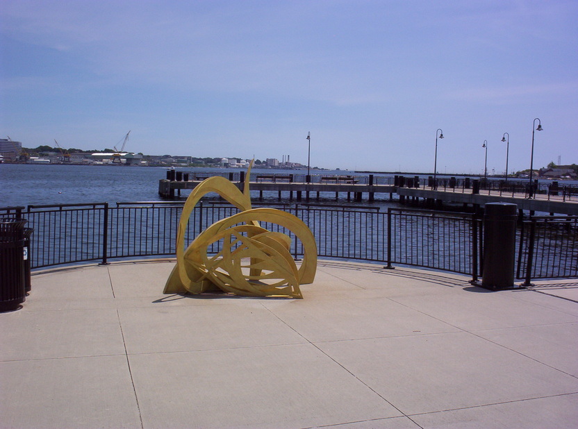 New London, CT : A sculpture on state pier. New London, CT.