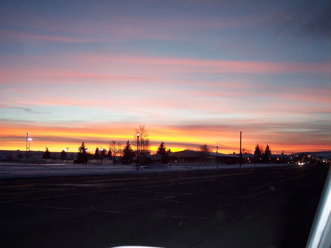 Gunnison, CO : Sunset over Tomichi St., overlooking the park