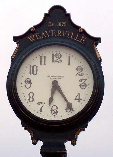 Weaverville, NC : Town Clock on Main