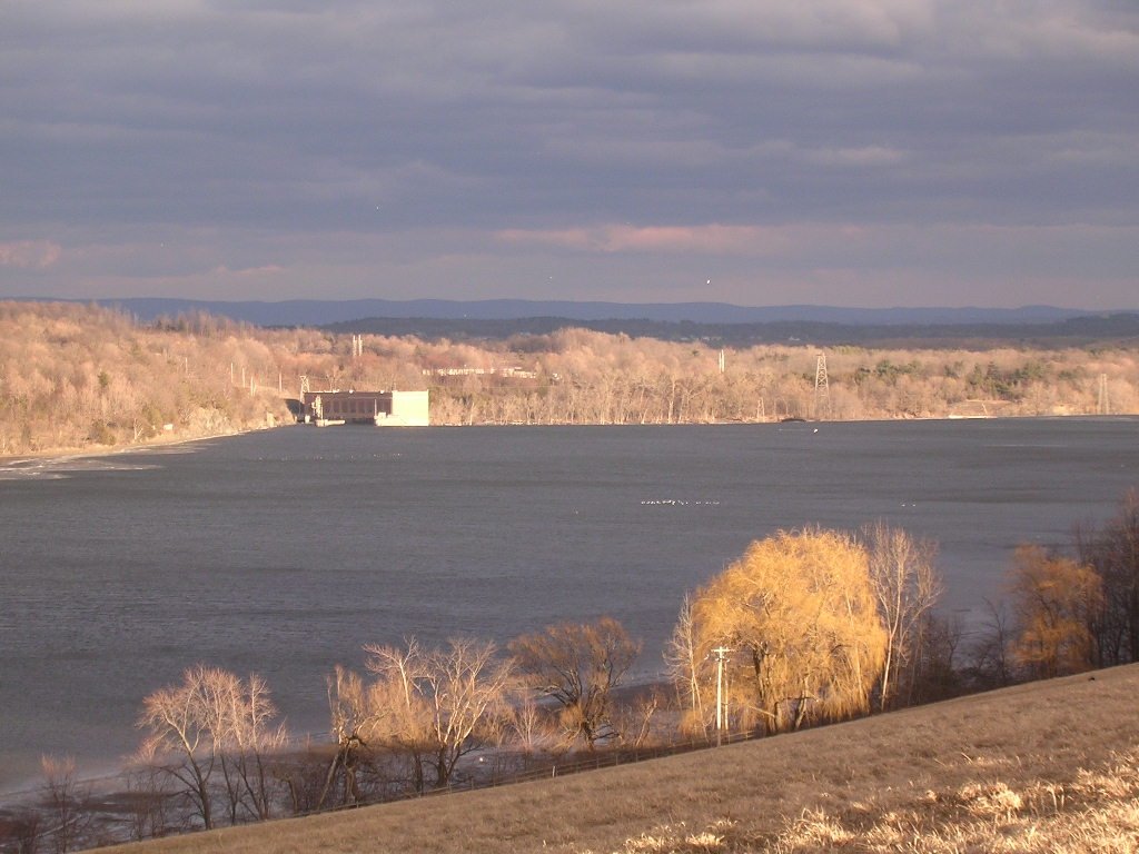 Niskayuna, NY: View from Blatnic Park toward Erie Canal Lock #7 On Mohawk River