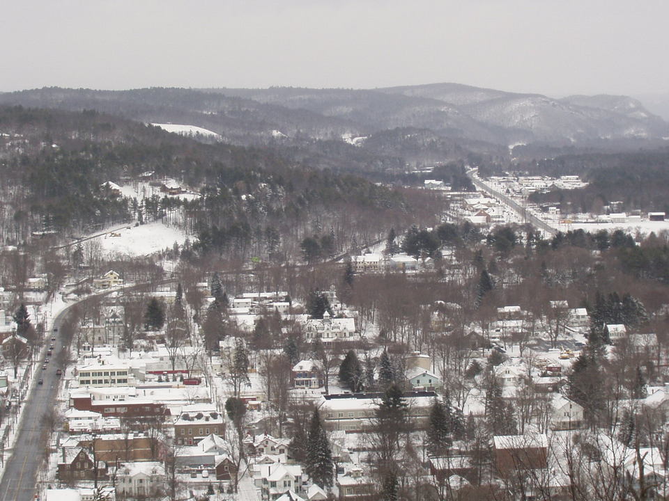 Milford, PA: View from the cliff above Milford, PA looking East