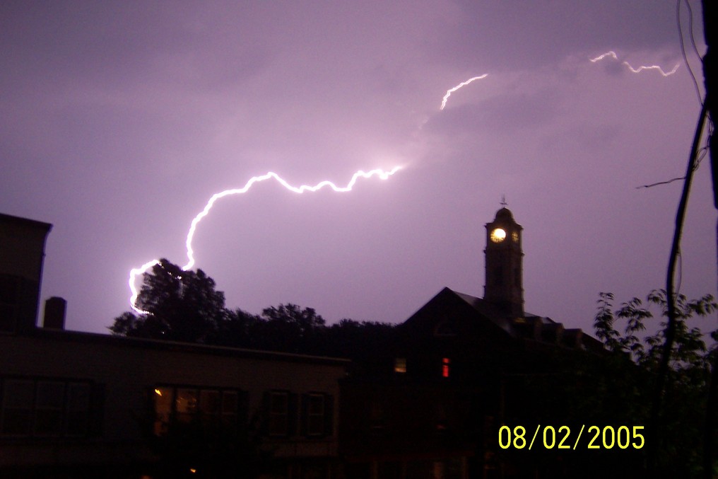 Plymouth, MA : Lightning Stike Behind Post Office, Main St. Extention