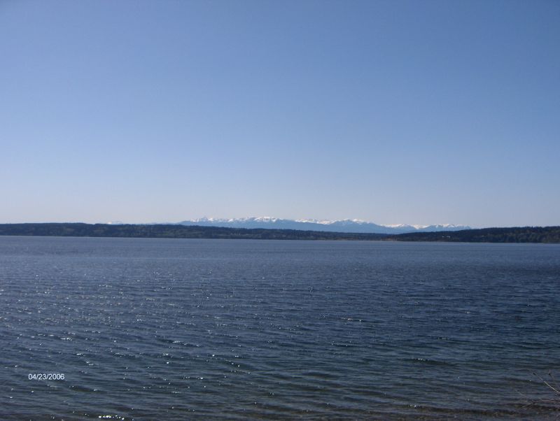 Camano, WA: Camano State Park - view of the Olympic Mountains