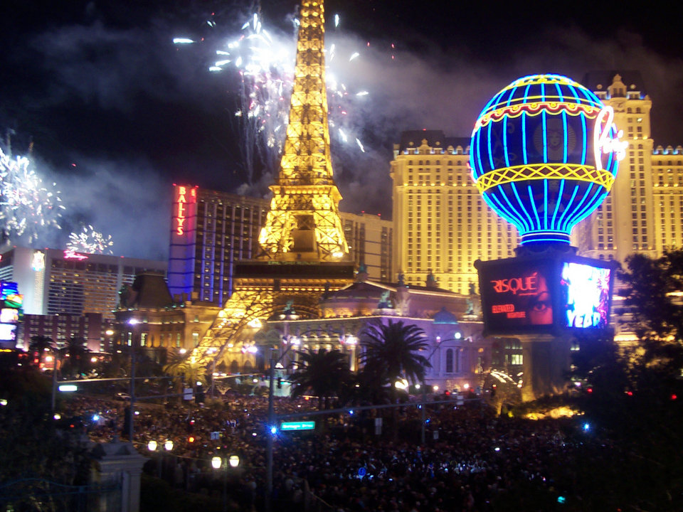 Las Vegas, NV: This is a picture of the las vegas strip taken during the New Years celebration 2004