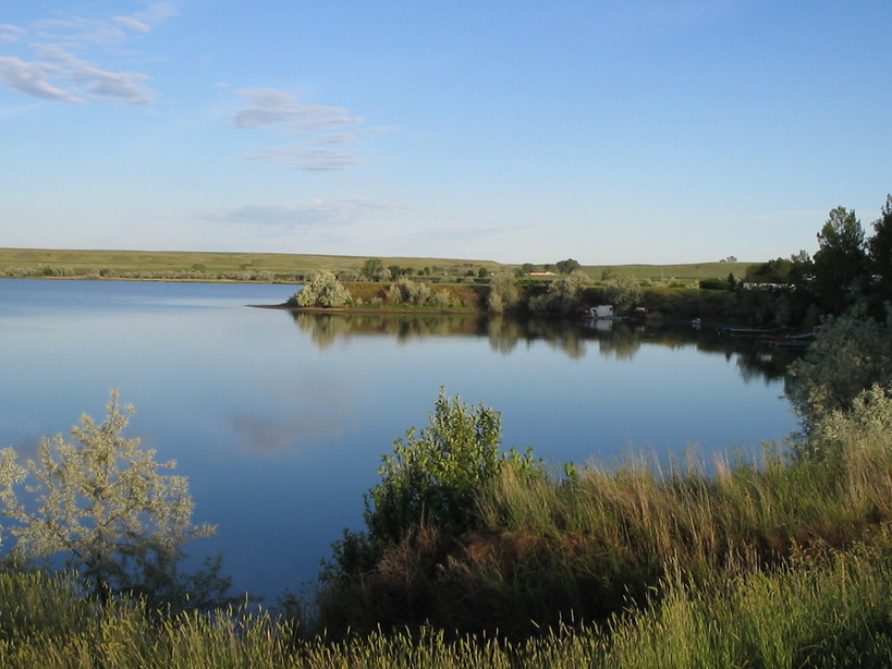 Fort Peck, MT Bay near Park Grove Bridge photo, picture, image