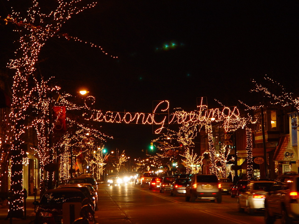 Collingswood, NJ: Haddon Avenue decked in Christmas lights-December 2005