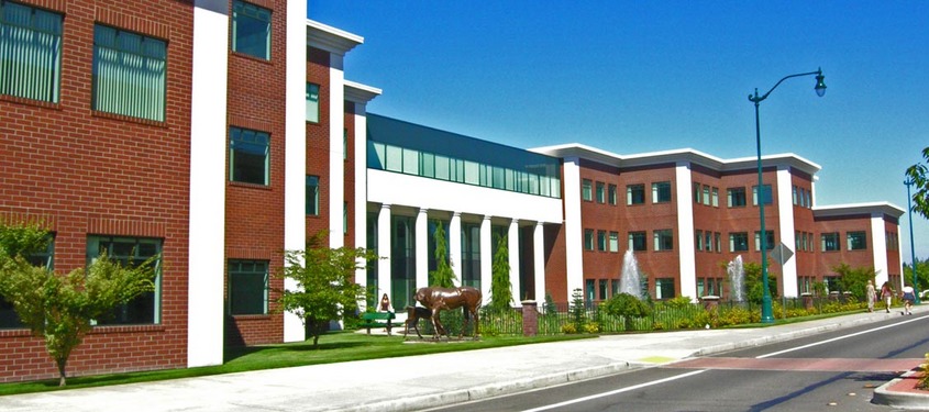 Tumwater, WA: Typical New Office Facility in Tumwater with Public Sculpture