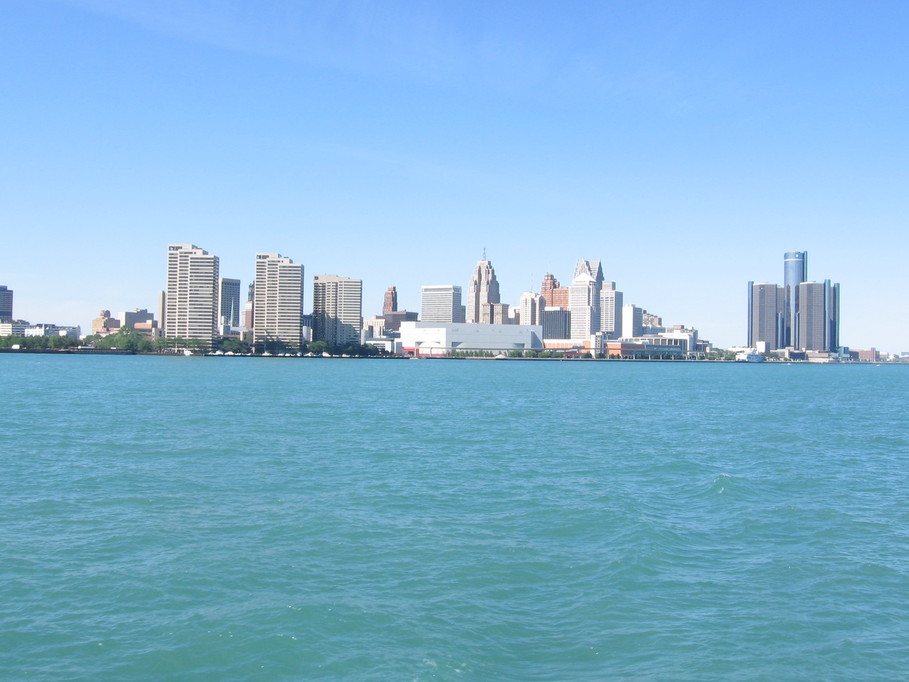 Detroit, MI: View of Downtown from The Detroit River