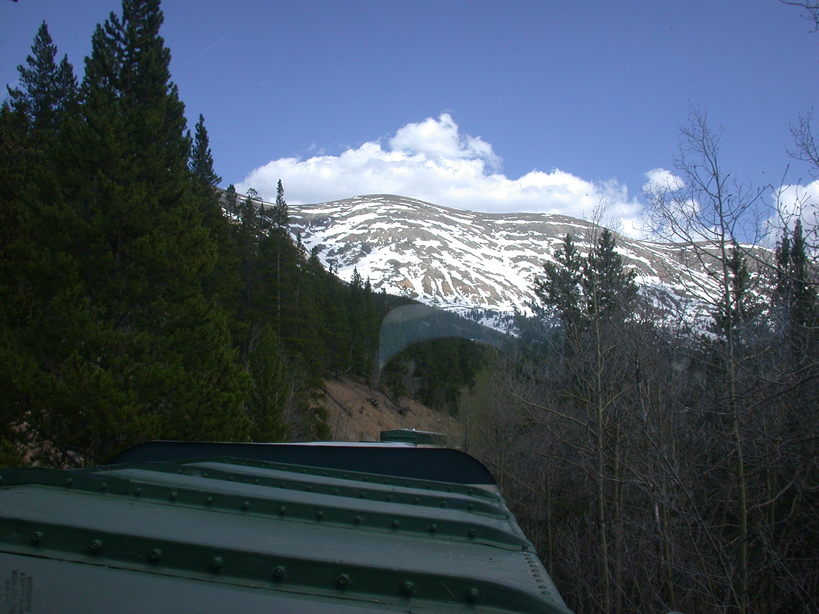 Leadville, CO: Mountains above Leadville, CO, from caboose of tourist train