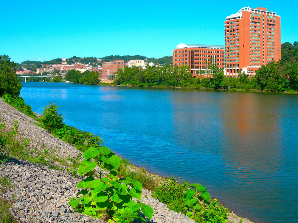 Morgantown, WV: View of downtown Morgantown from the Locks and Dam.