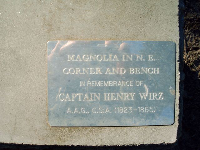 Americus, GA : Plaque on bench at Confederate Cemetary, Americus, Georgia