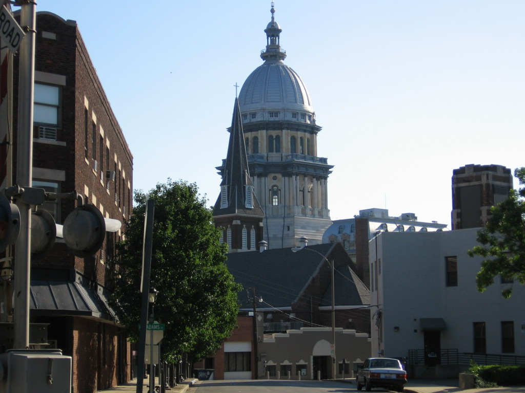Springfield, IL: The state capitol from Adams & Broadway St.