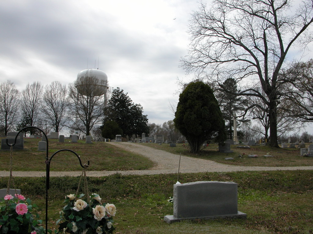 Byhalia, MS the cemetary with watertower photo, picture, image