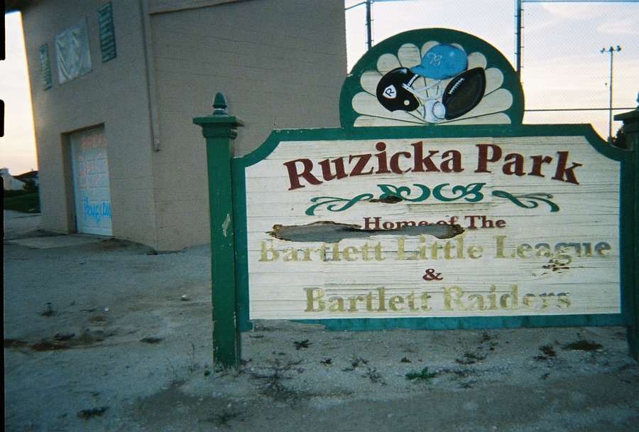 Bartlett, IL: Bartlett, IL - Ruzicka Park sign. Home Of the Bartlett Little League. Just off Newport Ln.