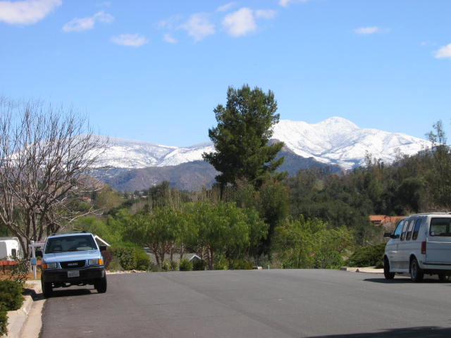 San Diego Country Estates, CA : This was taken from Pappas Rd. in the SD Country Estates.  The snow on the mountains is awesome!