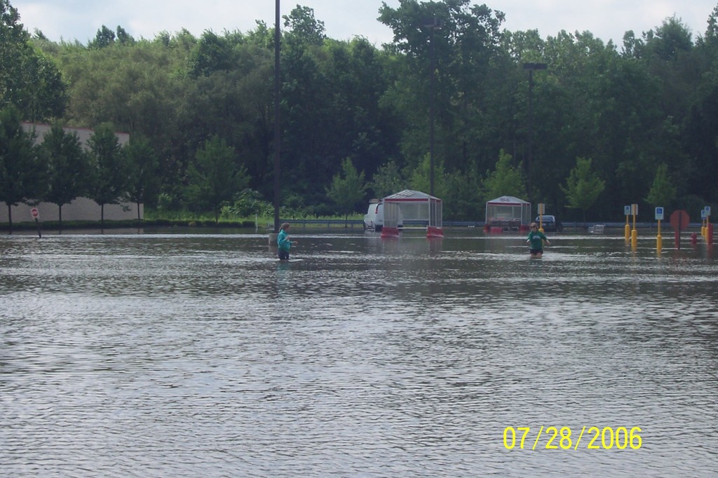 Madison, OH: Madison Giant Eagle parking lot after the flood on July 28th, 2006