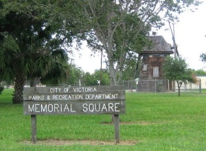 Victoria, TX : Memorial Park Sign - Grist Mill Victoria Texas