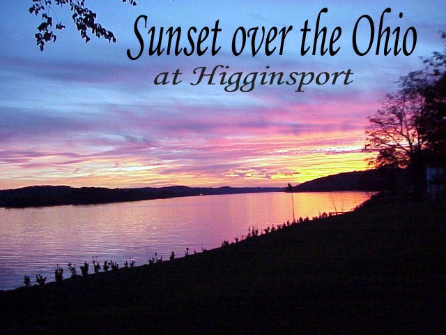 Higginsport, OH: Sunset over the Ohio River at Higginsport, Ohio