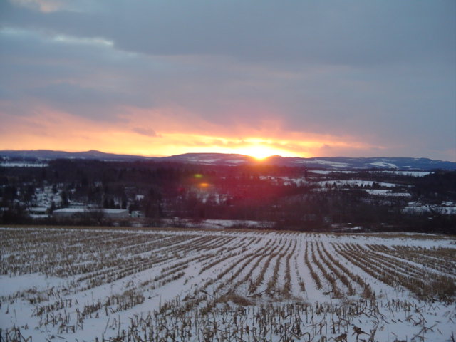 Herkimer, NY: sunset atop of steuben hill feb. 06