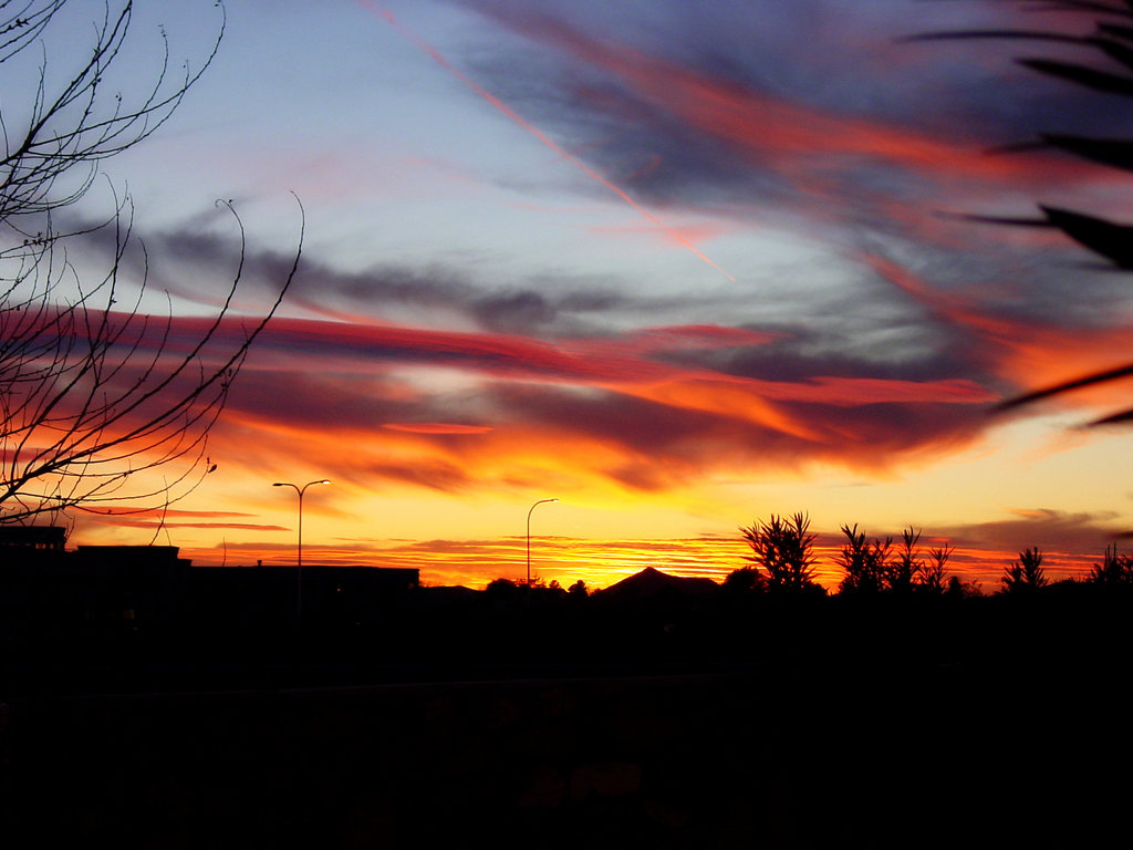 Las Cruces, NM: Sunset over Picacho Peak in Las Cruces, NM