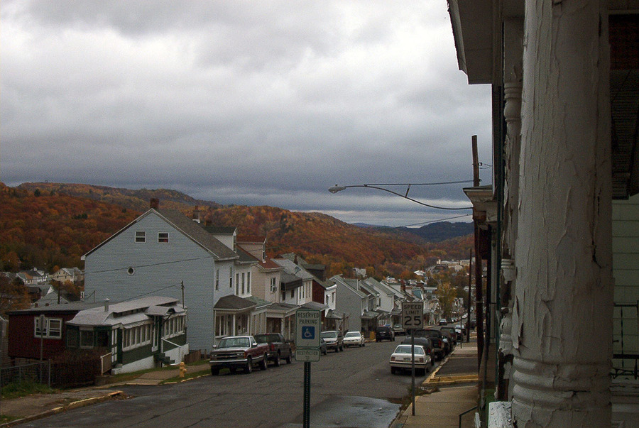Ashland, PA: Looking to downtown Ashland from Walnut Street in the Fall 10/20/06