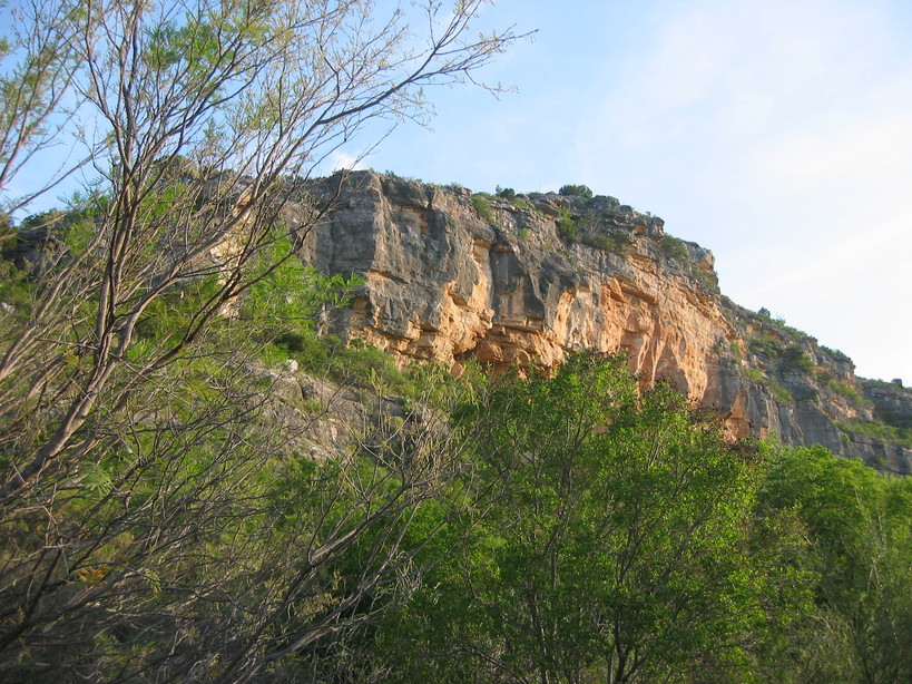 Del Rio, TX: A limestone rock outcrop at Devil's River State Natural Area north of Del Rio