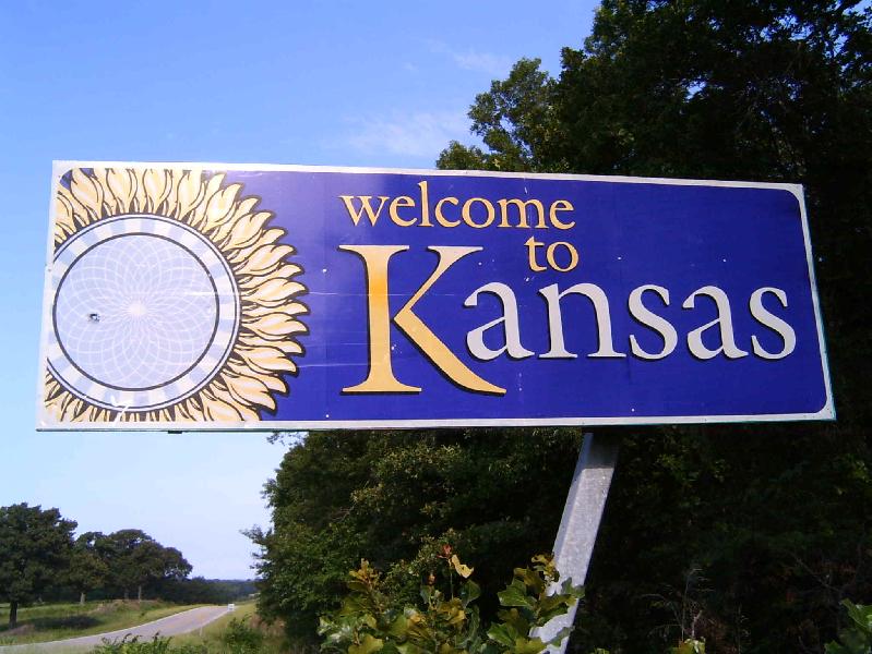 Galena, KS: This is a welcome to Kansas sign on the 96 at the Missouri border.