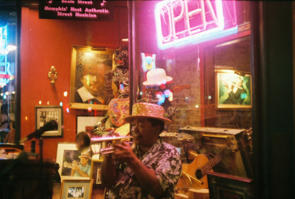 Memphis, TN: Rudy Williams playing trumpet on Beale