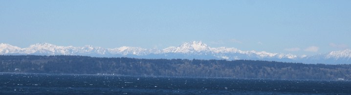 Des Moines, WA: View of the Olympic Mts. from Des Moines, WA