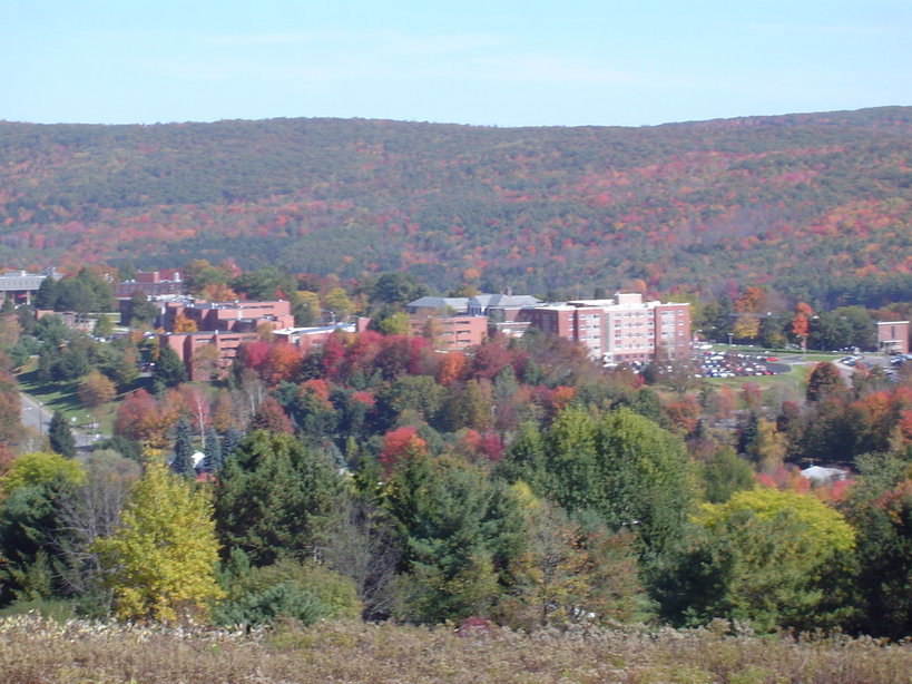 Oneonta, NY: View of SUNY College from Hartwick College campus