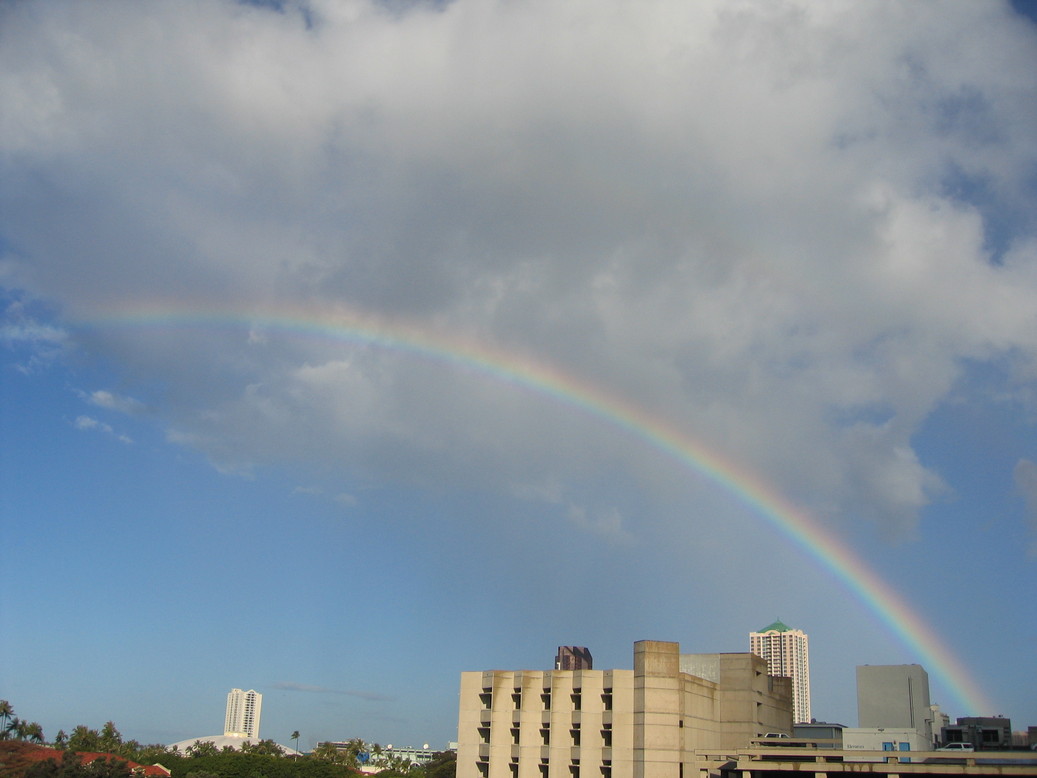 Honolulu, HI : Rainbow viewed from a friend's balcony