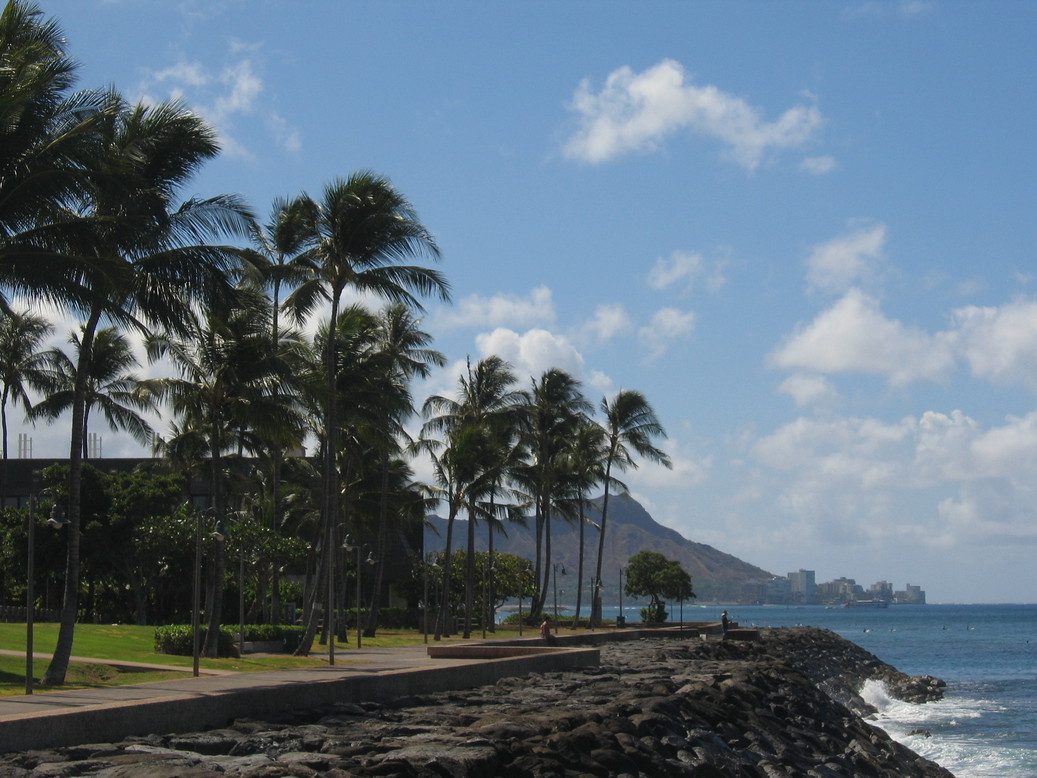 Honolulu, HI: Viewing Diamond Head from Kaka'ako WaterFront Park