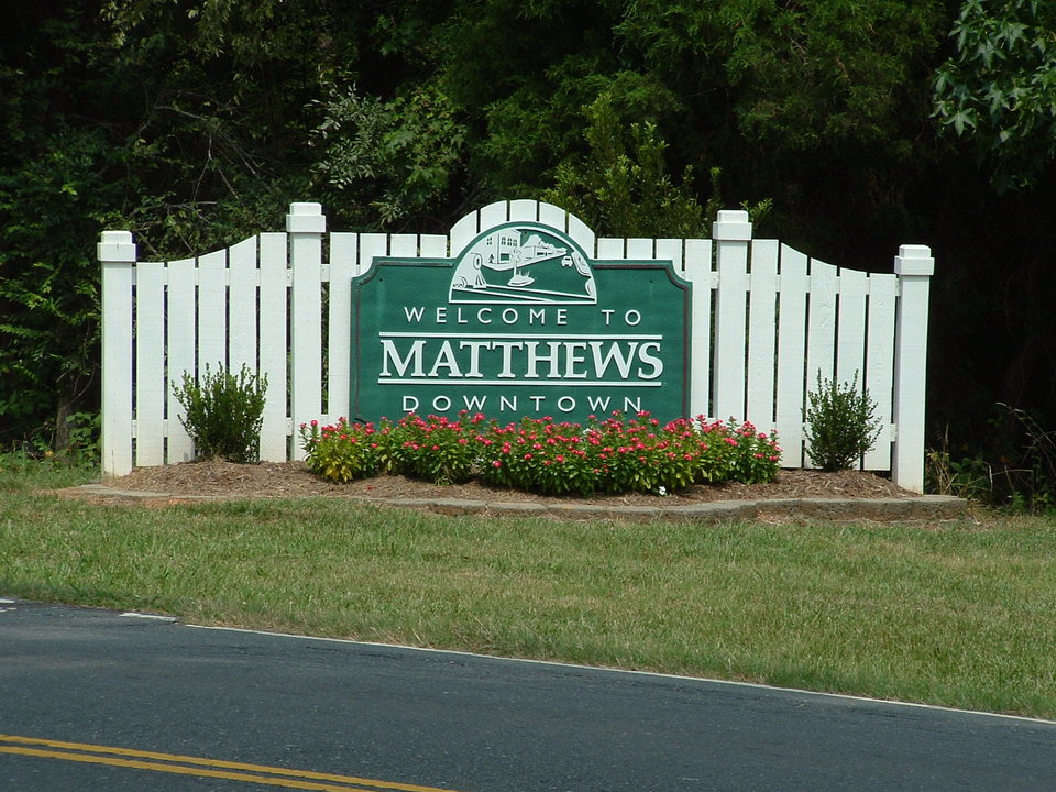 Matthews, NC : Matthews Town Sign photo, picture, image (North Carolina