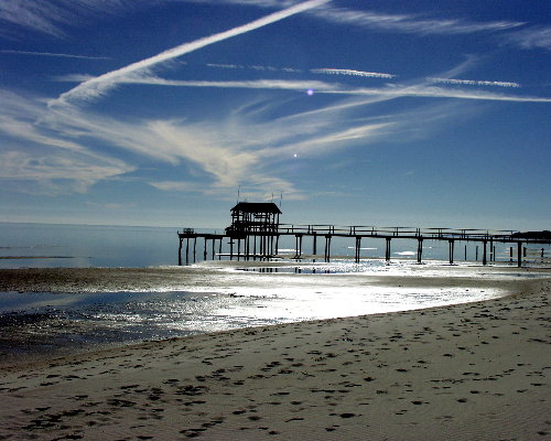 Waveland, MS: Pier at low tide in the Waveland winter.