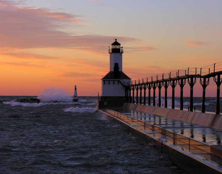 Michigan City, IN: Windstorm at Sunset