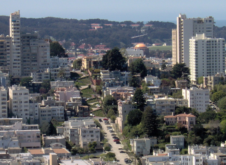 San Francisco, CA: Lombard St. form Coit Tower in San Francisco