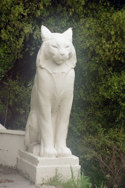 Los Gatos, CA: sculpture of cat used as town mascot.