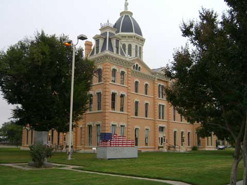 Marfa, TX: Courthouse w/USA Flag Art - Marfa, Texas