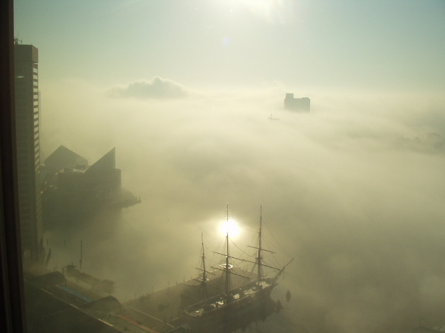 Baltimore, MD: foggy morning