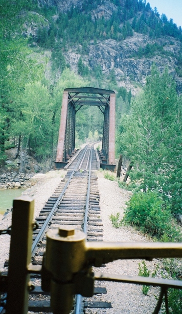 Durango, CO : Track and Bridge From Back Car Of Durango Silverton Train